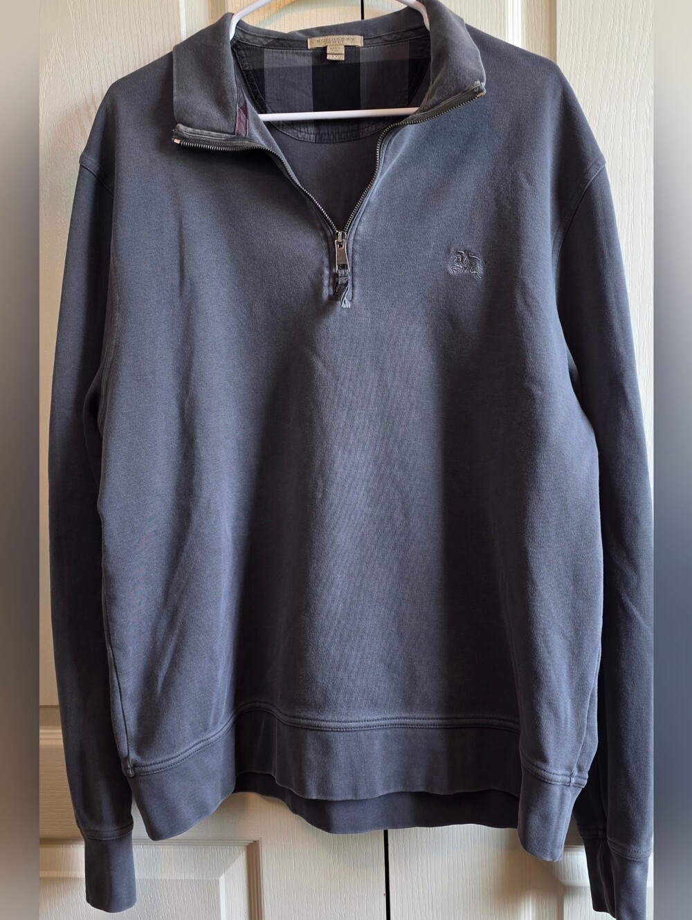 Butberry Brit Men's xxL Quarter-Zip Men's Sweater - Gray